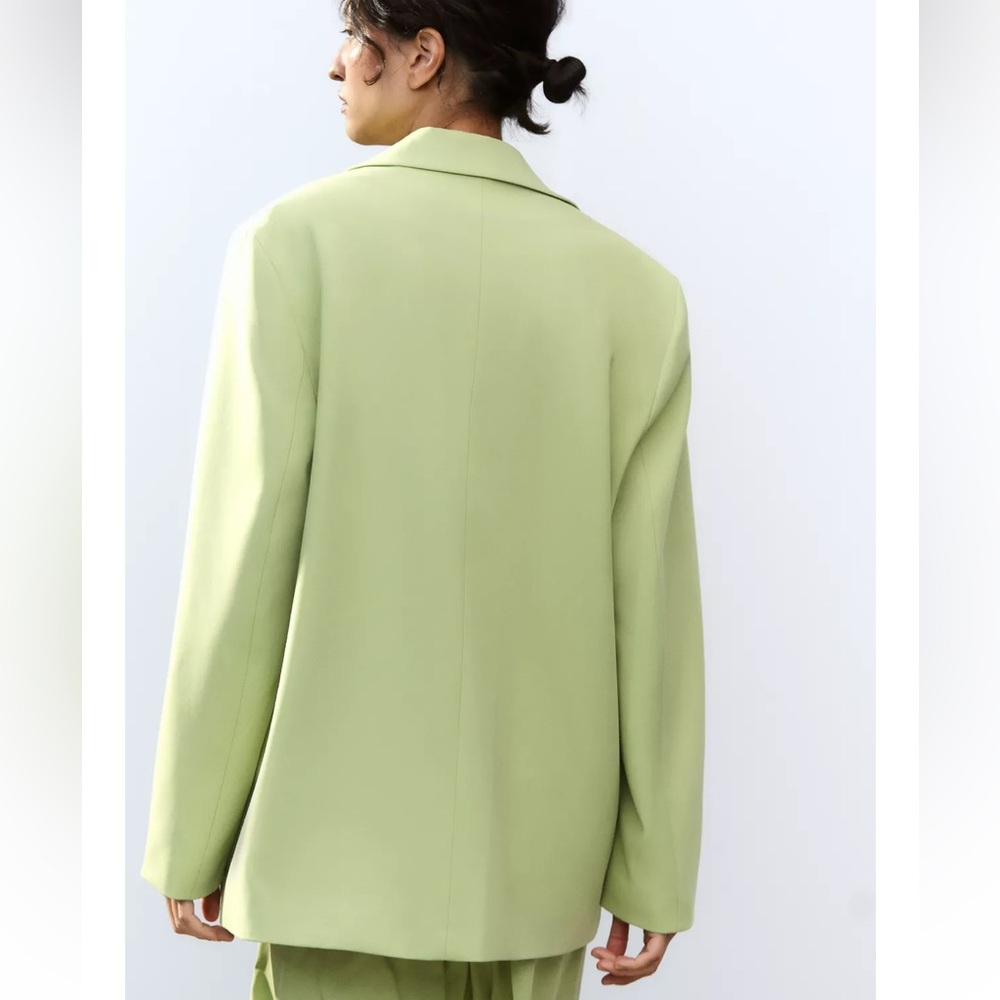 Zara NWT multiposition oversized blazer apple green 5247/775 - Picture 9 of 11